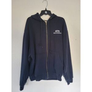 Dunbrooke Seattle Seahawks Zip Up Hoodie Navy Blue Men's Size M NFL Football #18